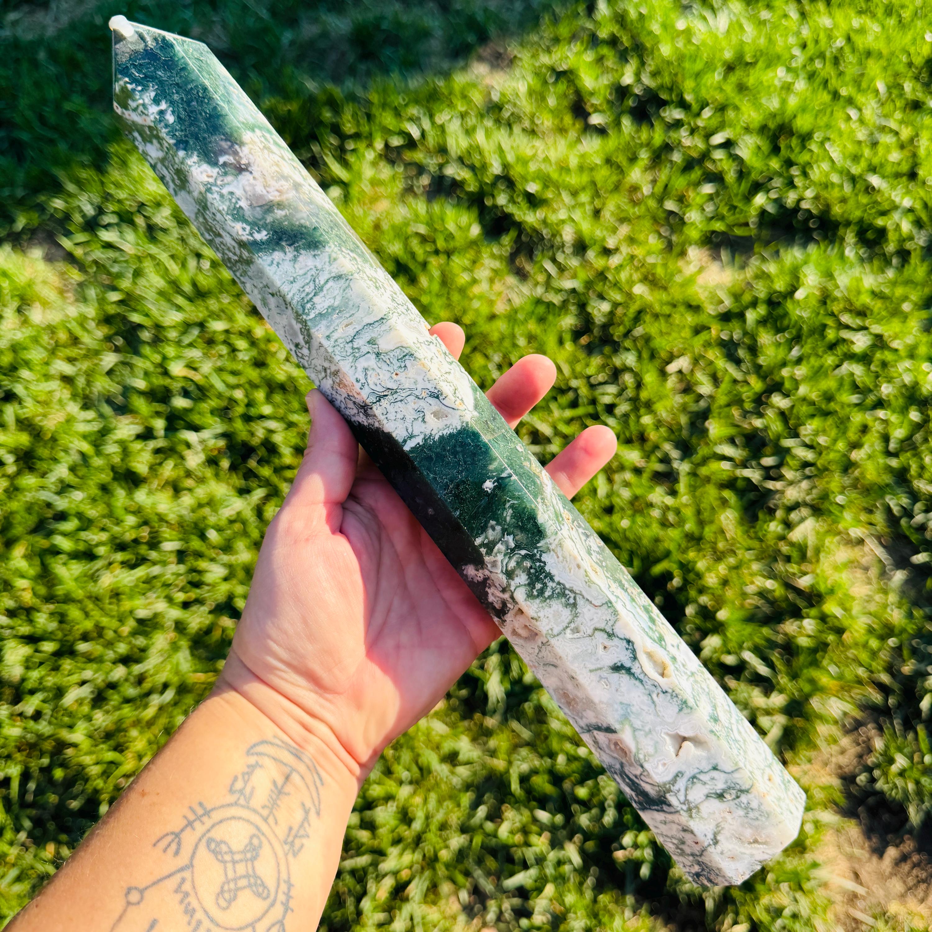 Xl Druzy Blue Moss Agate Tower, Druzy Geode Tower, Moss Agate Point, Statement Crystal Tower Xl Druzy Blue Moss Agate Tower, Druzy Geode Tower, Moss Agate Point, Statement Crystal Tower