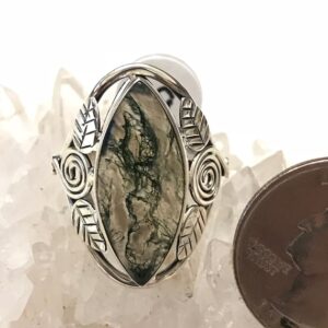 Moss Agate Ring, Size 9