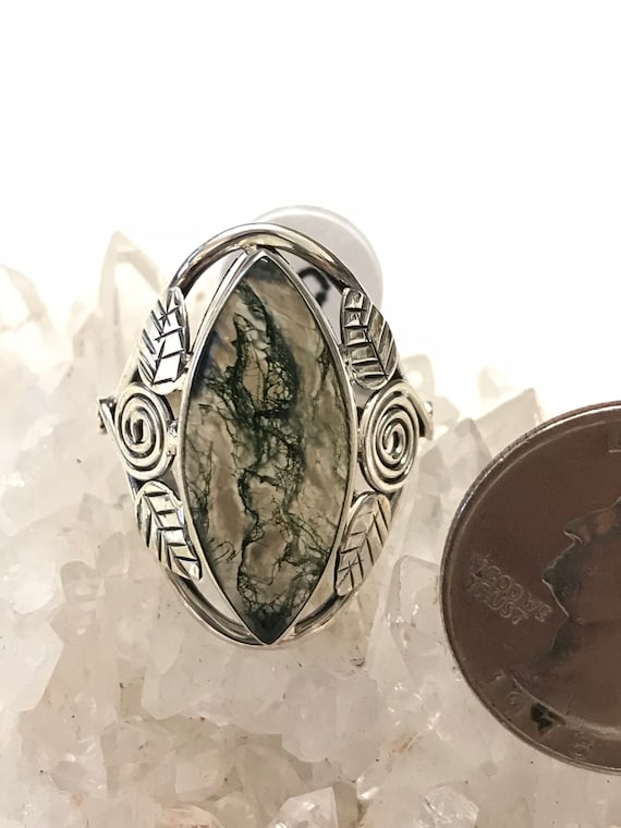 Moss Agate Ring, Size 9 Moss Agate Ring, Size 9
