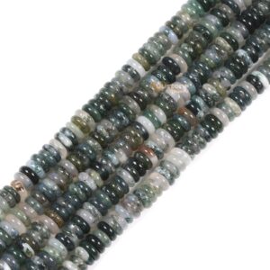 6.2x2mm Moss Agate Heishi Disc Rondelle Loose Beads 15.5"