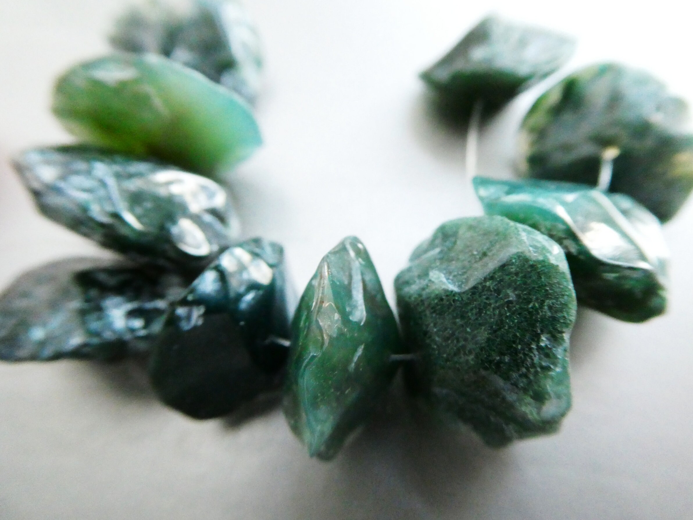 Moss Agate Disc 15-18mm Beads -5 Pcs Rondelle Gemstone -jewelry Making -craft Natural Beads