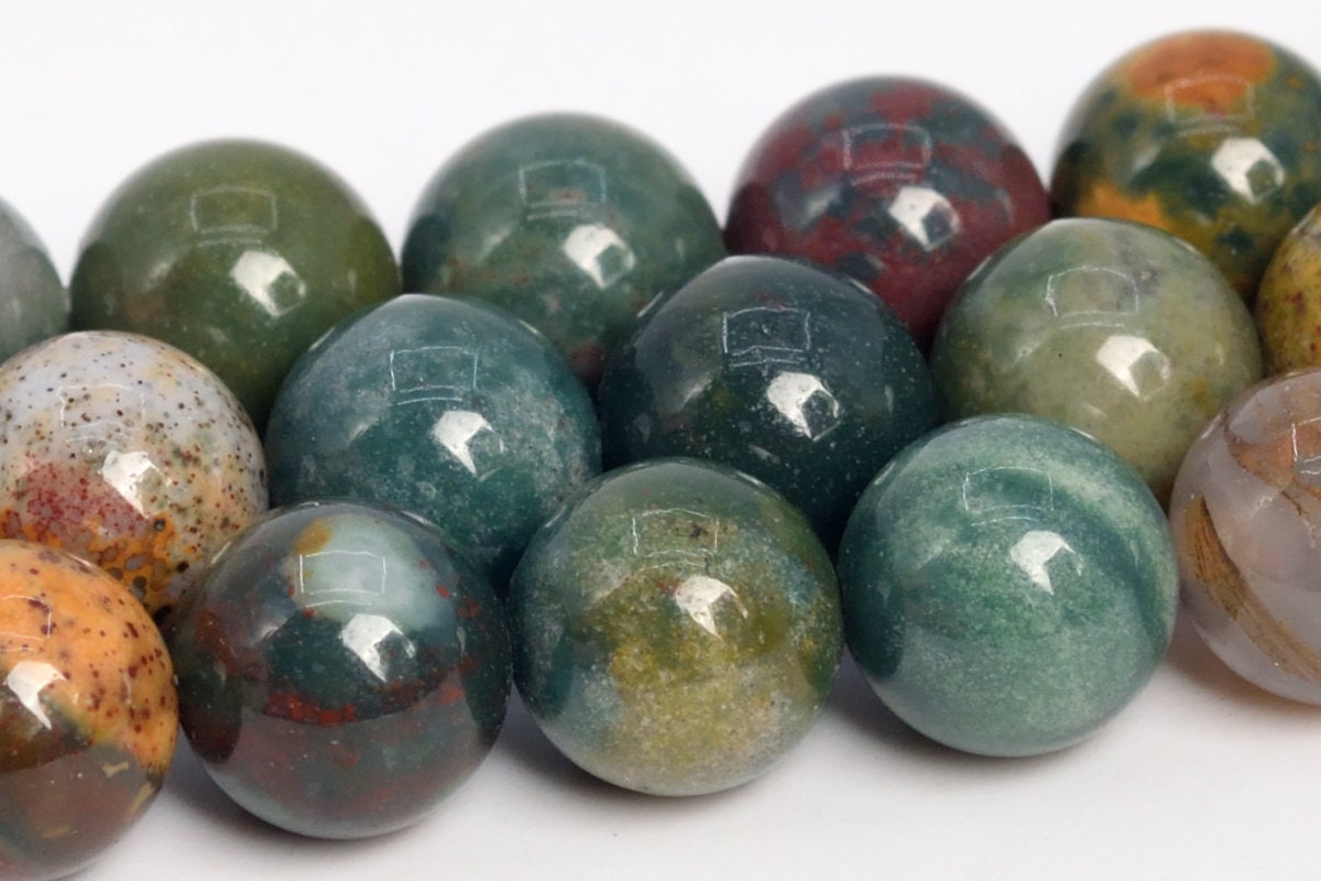 12mm Multicolor Moss Agate Beads Grade Aaa Genuine Natural Gemstone Round Loose Beads 15.5" / 7.5" Bulk Lot Options (108724)