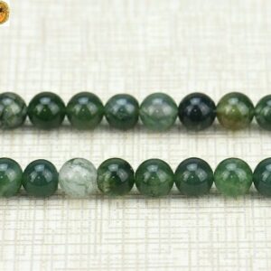 Moss Agate,15 inch full strand Moss Agate smooth round beads 4mm 6mm for Choice