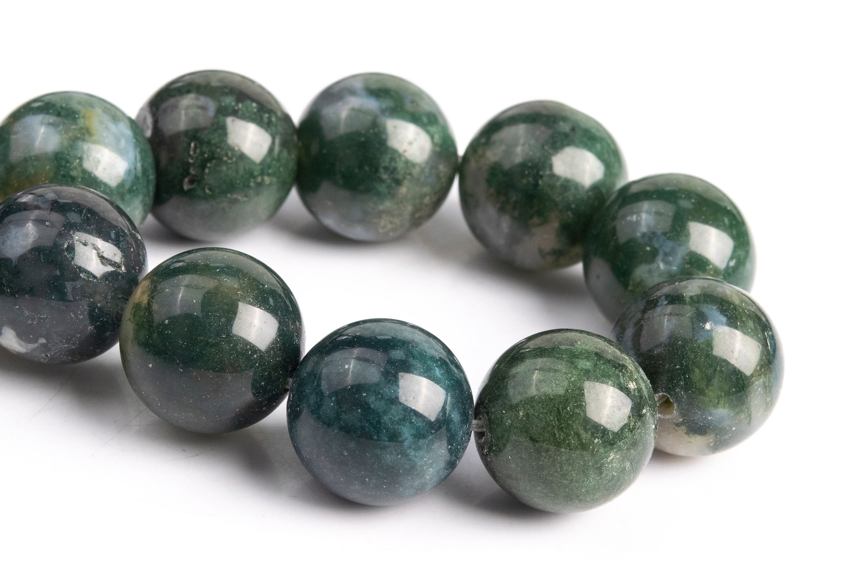 16mm Botanical Moss Agate Beads Grade Aaa Genuine Natural Gemstone Half Strand Round Loose Beads 7.5" Bulk Lot 1,3,5,10 And 50 (103621h-957)