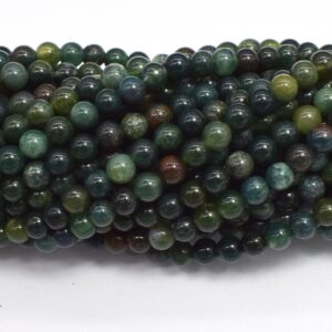 Moss Agate, 4mm (4.5mm) Round, 15 Inch, Approx. 85 beads, Hole 0.8 mm (323054006)