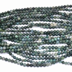 Moss Agate Gemstone Round Beads 6mm-7mm | 15inch Strand