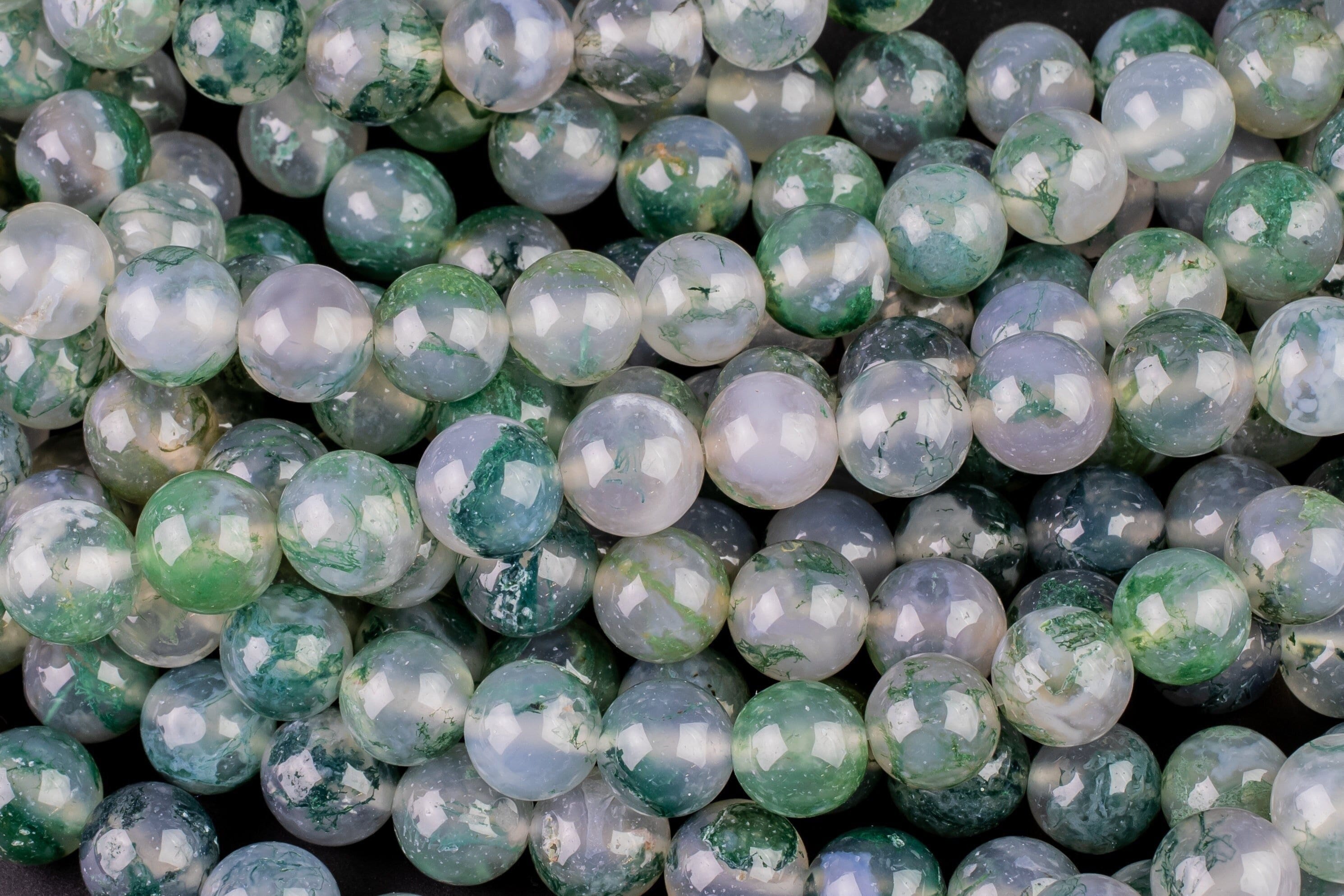 Aaa Natural Green Moss Agate Round Beads 4mm Round Beads 6mm Round Beads 8mm Round Beads Green Gemstone High Polish Spheres 15.5" Strand Aaa Natural Green Moss Agate Round Beads 4mm Round Beads 6mm Round Beads 8mm Round Beads Green Gemstone High Polish Spheres 15.5" Strand