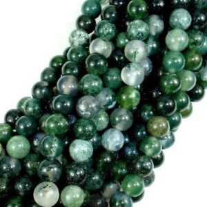 Moss Agate Beads, 6mm, Round Beads, 15 Inch, Full strand, Approx. 59 beads, Hole 1mm, A quality (323054002)