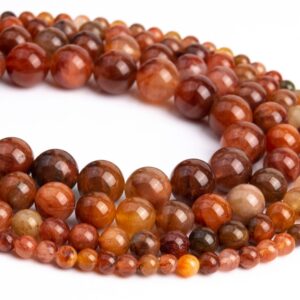 Genuine Natural Orange Red Moss Agate Loose Beads Round Shape 6mm 8-9mm 10mm