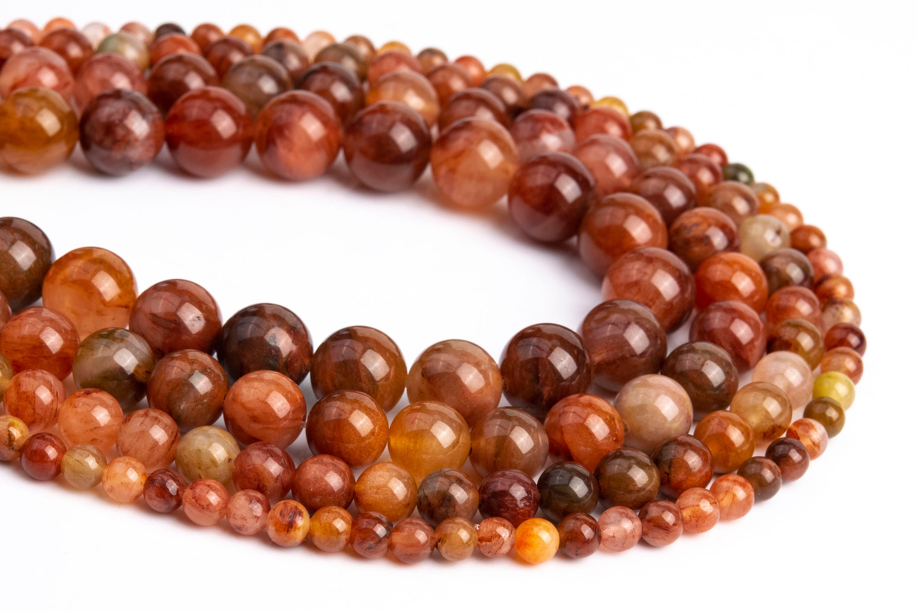 Genuine Natural Orange Red Moss Agate Loose Beads Round Shape 6mm 8-9mm 10mm Genuine Natural Orange Red Moss Agate Loose Beads Round Shape 6mm 8-9mm 10mm
