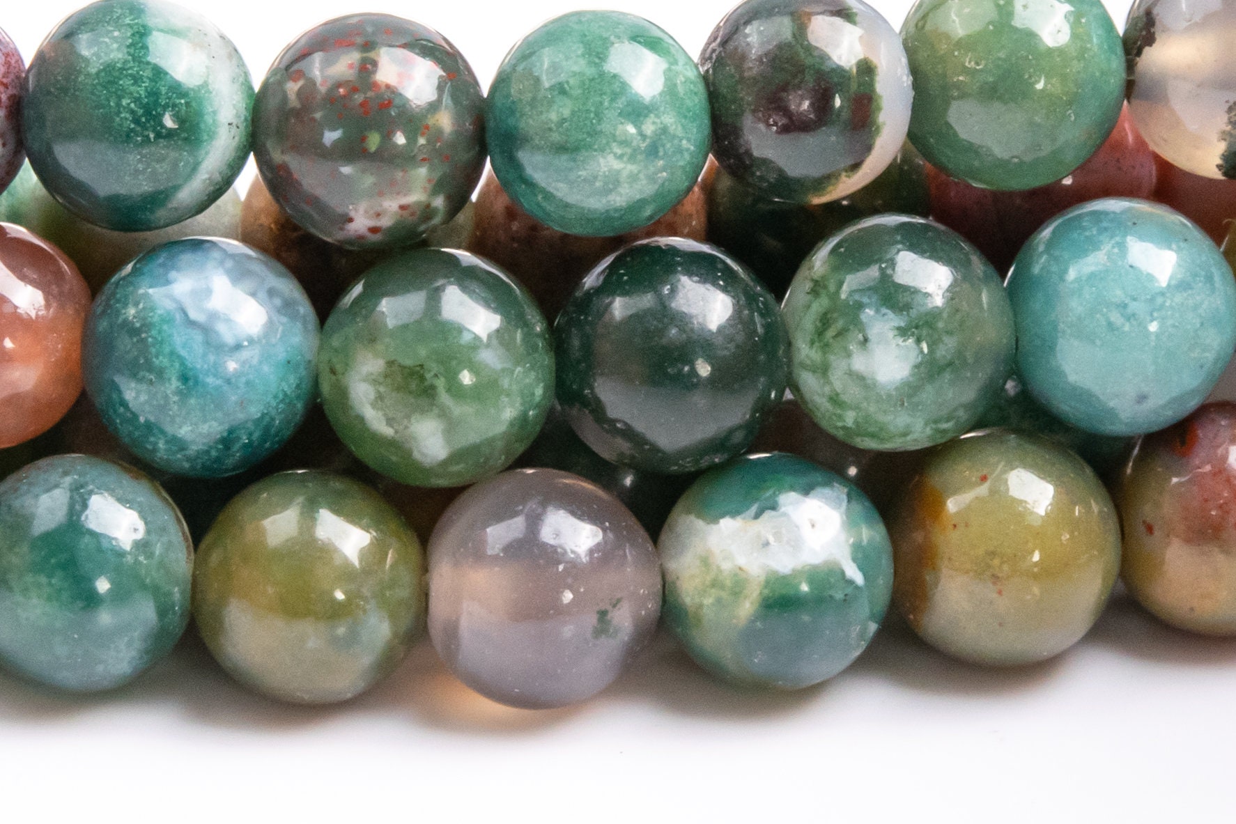 Genuine Natural Moss Agate Gemstone Beads 6mm Multicolor Round Aaa Quality Loose Beads (108721) Genuine Natural Moss Agate Gemstone Beads 6mm Multicolor Round Aaa Quality Loose Beads (108721)