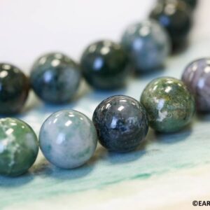 L/ Moss Agate 16mm Round beads 16" strand Natural agate gemstone beads For jewelry making