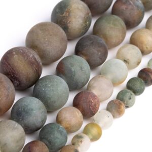 Matte Multicolor Moss Agate Beads Genuine Natural Grade Aaa Gemstone Round Loose Beads 4mm 6mm 8mm 10mm Bulk Lot Options