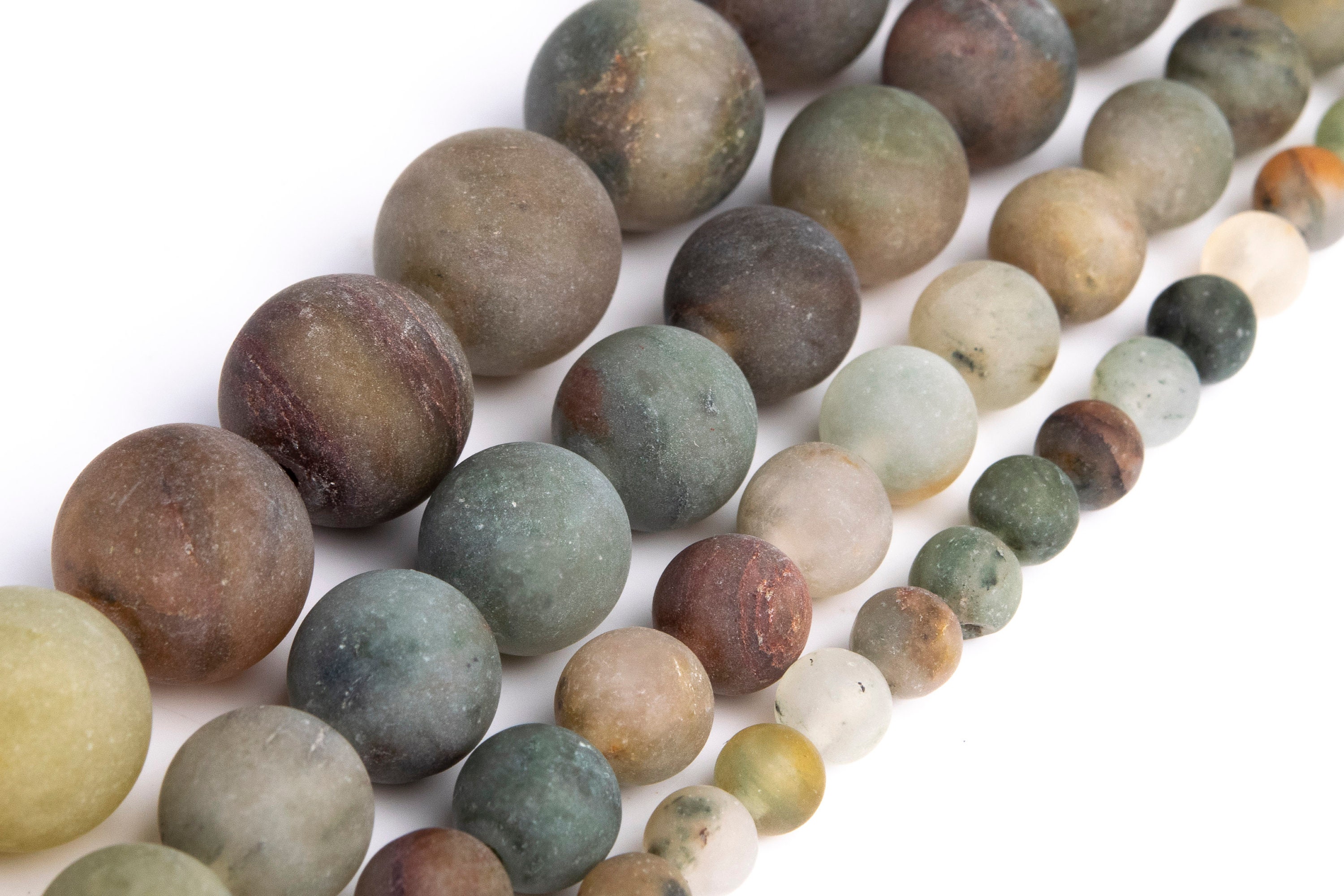 Matte Multicolor Moss Agate Beads Genuine Natural Grade Aaa Gemstone Round Loose Beads 4mm 6mm 8mm 10mm Bulk Lot Options