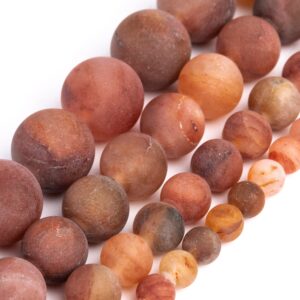 Matte Orange Red Moss Agate Beads Genuine Natural Grade Aaa Gemstone Round Loose Beads 4mm 6mm 8mm 10mm Bulk Lot Options