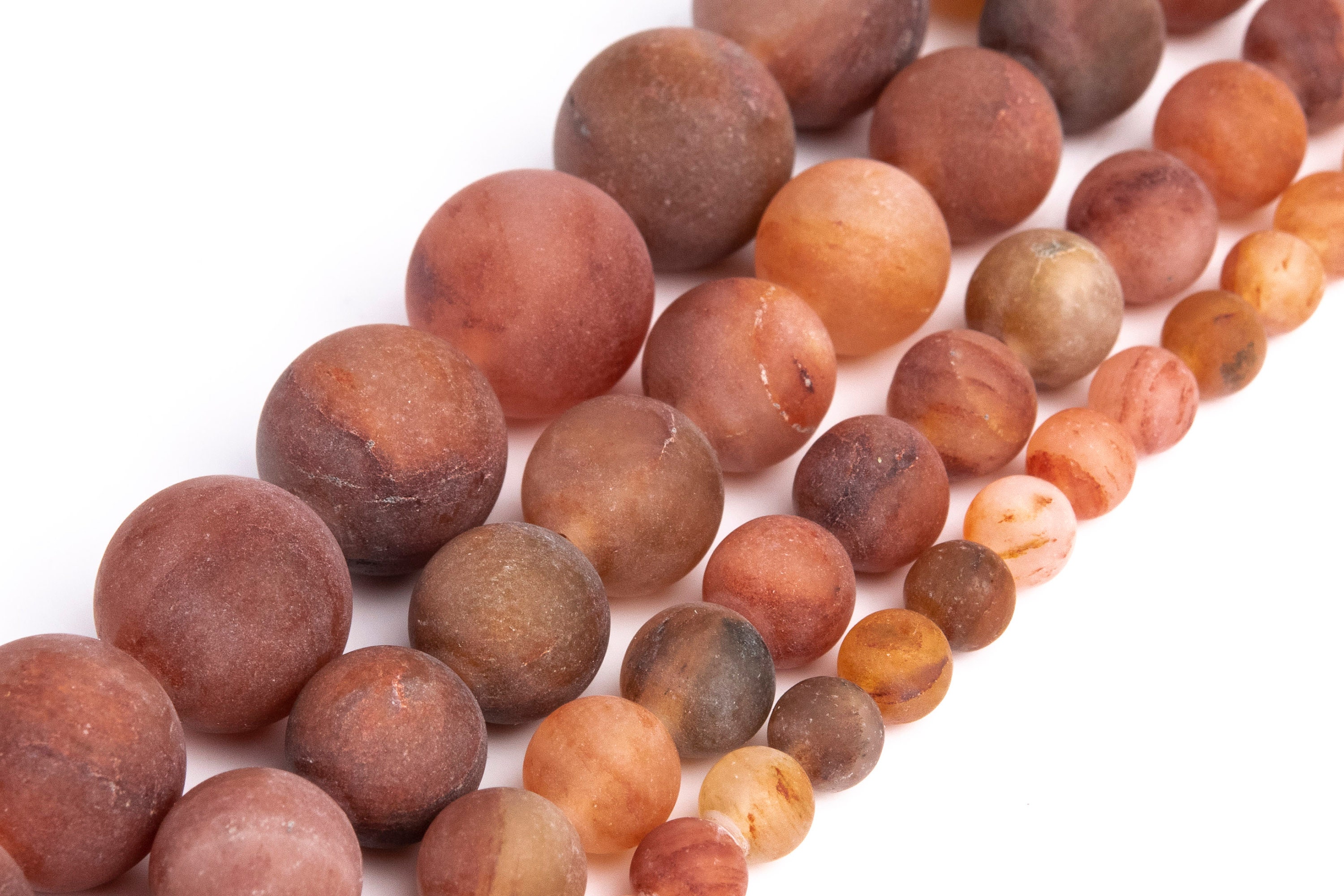 Matte Orange Red Moss Agate Beads Genuine Natural Grade Aaa Gemstone Round Loose Beads 4mm 6mm 8mm 10mm Bulk Lot Options