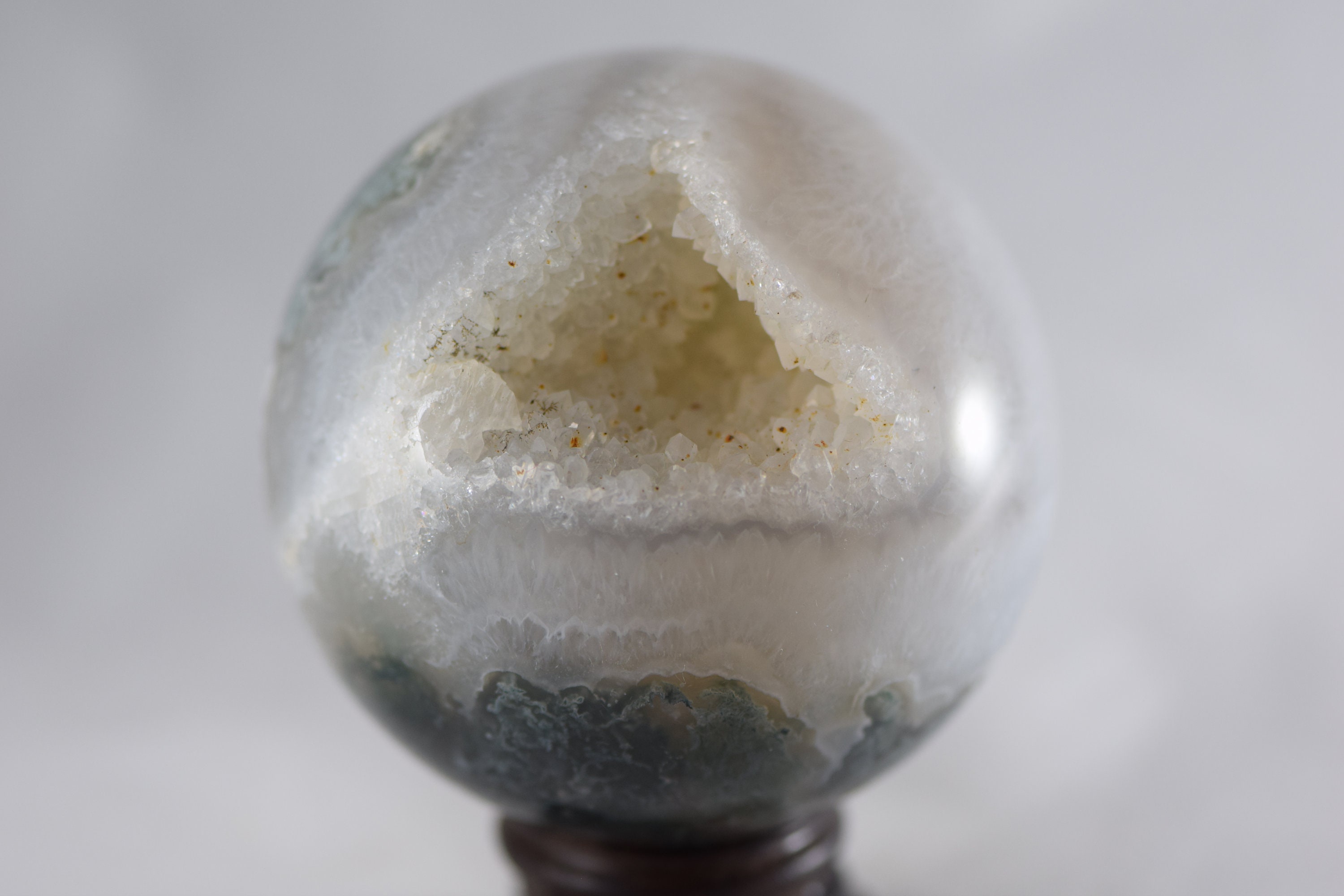 Druzy Moss Agate Sphere