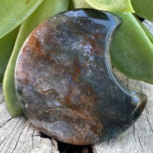 Enchanting Moss Agate "moon" Carving