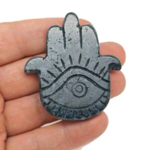 Moss Agate Evil Eye Hand Gemstone Carving - Pocket Crystal - Crystals Chakra - Meditation Crystal - Energy Gift for her - EL1010