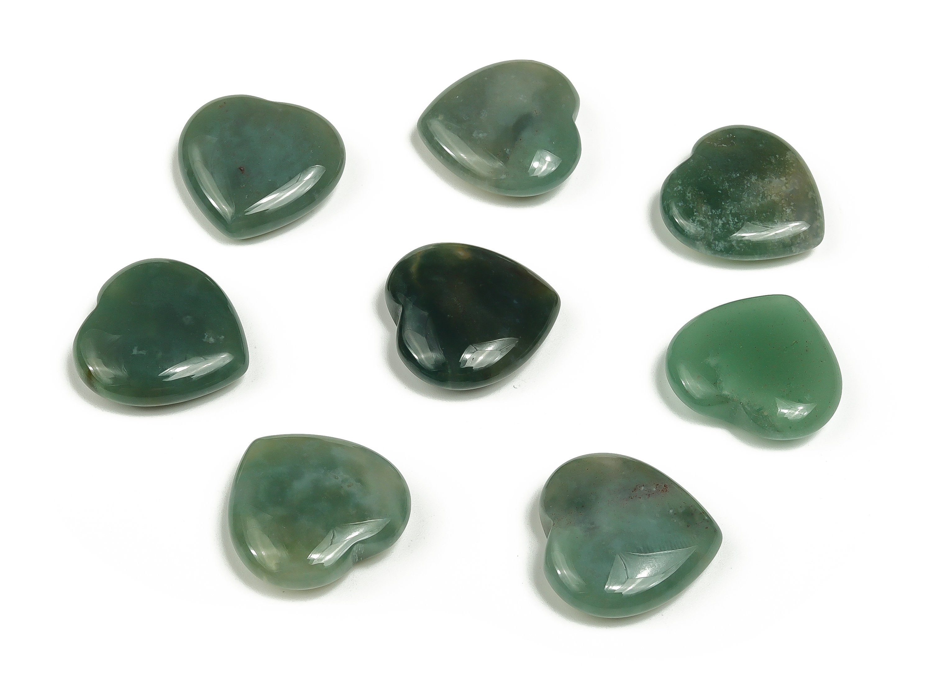 Moss Agate Heart Gemstone Flat – Heart Crystal - Healing Stones – Carving Heart - Natural Stones - 20x20x6 - He1077 Moss Agate Heart Gemstone Flat – Heart Crystal - Healing Stones – Carving Heart - Natural Stones - 20x20x6 - He1077