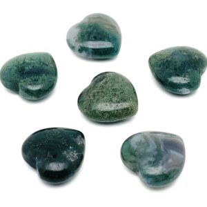 Moss Agate Heart Gemstone – Agate Heart Crystal - Healing Stones – Carving Heart - Natural stones - 2.5cm - HE1138