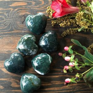 Moss Agate, Moss Agate Heart, Qty. 1
