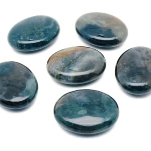 Moss Agate Palm Stone – Oval Moss Agate Stone –Natural Gemstone – Worry Stone - 45x35mm - PA1036