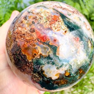 Rare Pink Moss Agate Sphere , Crystal (75mm Approx.) Rare Pink Moss Agate Sphere , Crystal (75mm Approx.)