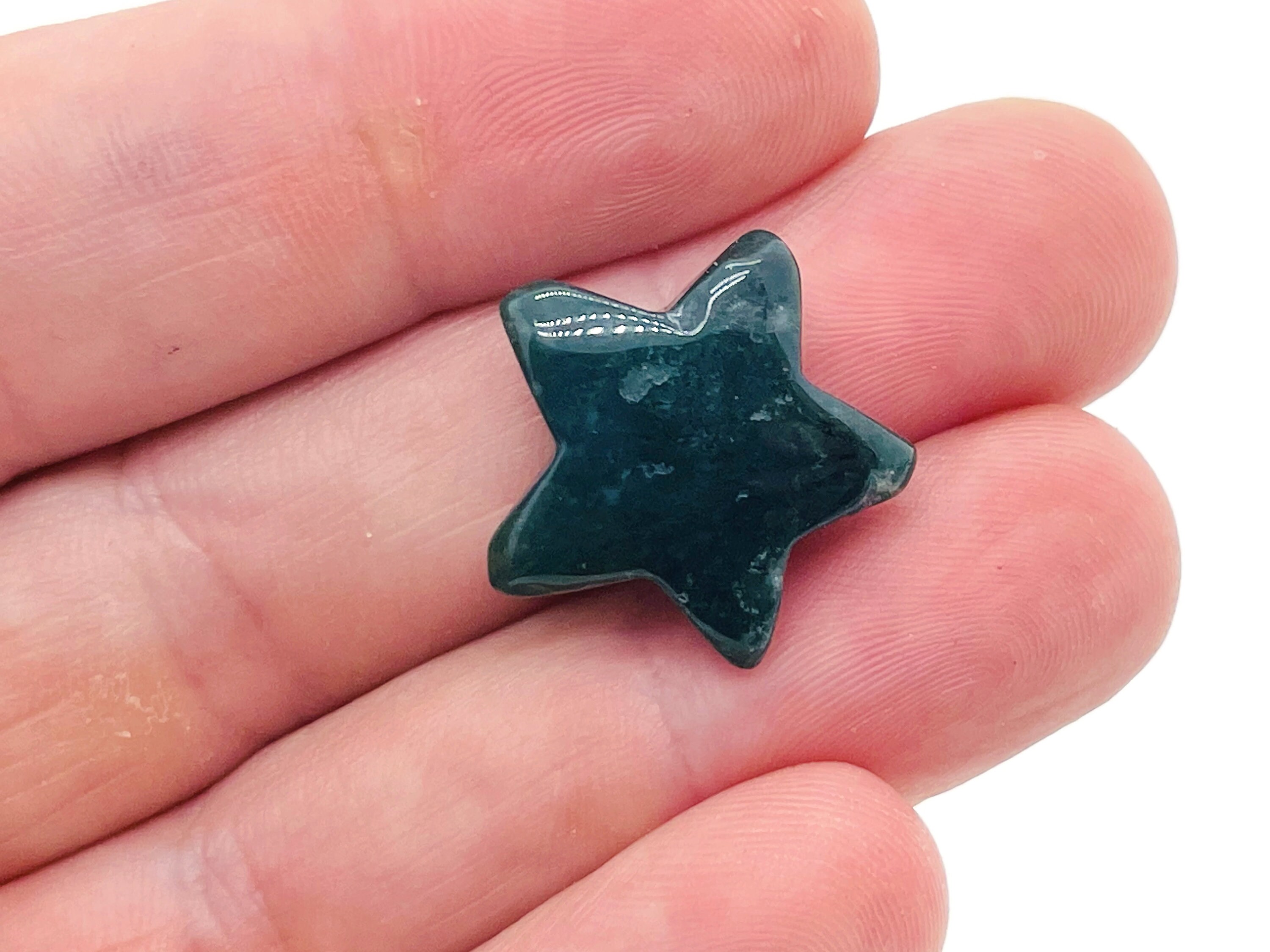 Moss Agate Star Gemstone – Star Carving Star – Mini Star Crystal Stone – Healing Crystal – 2cm – St1014