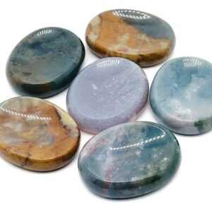 Moss Agate Worry Stone – Crystal Worry Stone – Pocket Stone – Healing Crystal - 4.5x3.5cm - WO1071