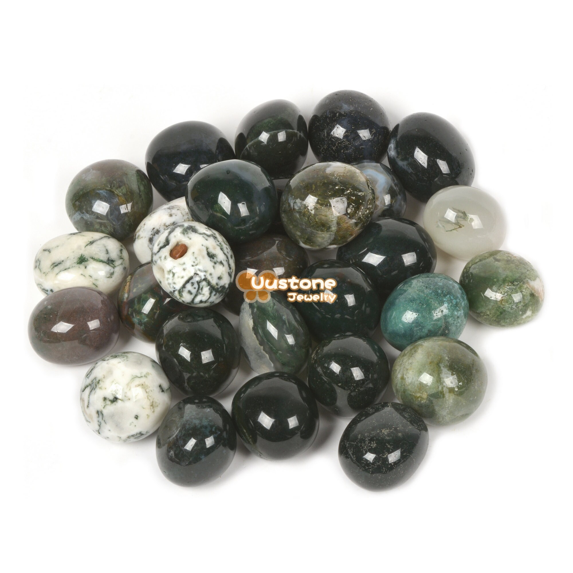 100 Grams Moss Agate Tumbled Polished Natural Crystal Healing Pocket Stones Rock Collection 100 Grams Moss Agate Tumbled Polished Natural Crystal Healing Pocket Stones Rock Collection