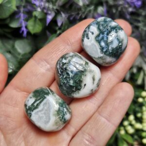Moss Agate Crystal - Tumbled Moss Agate - Polished Moss Agate Stone - Mocha Stone - Moss Agate Stone - Natural Moss Agate - Tumbled Stones