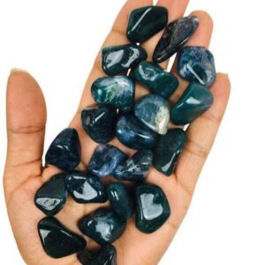 Green Moss Agate Stone: Tumbled Polished Crystal (18-25mm)