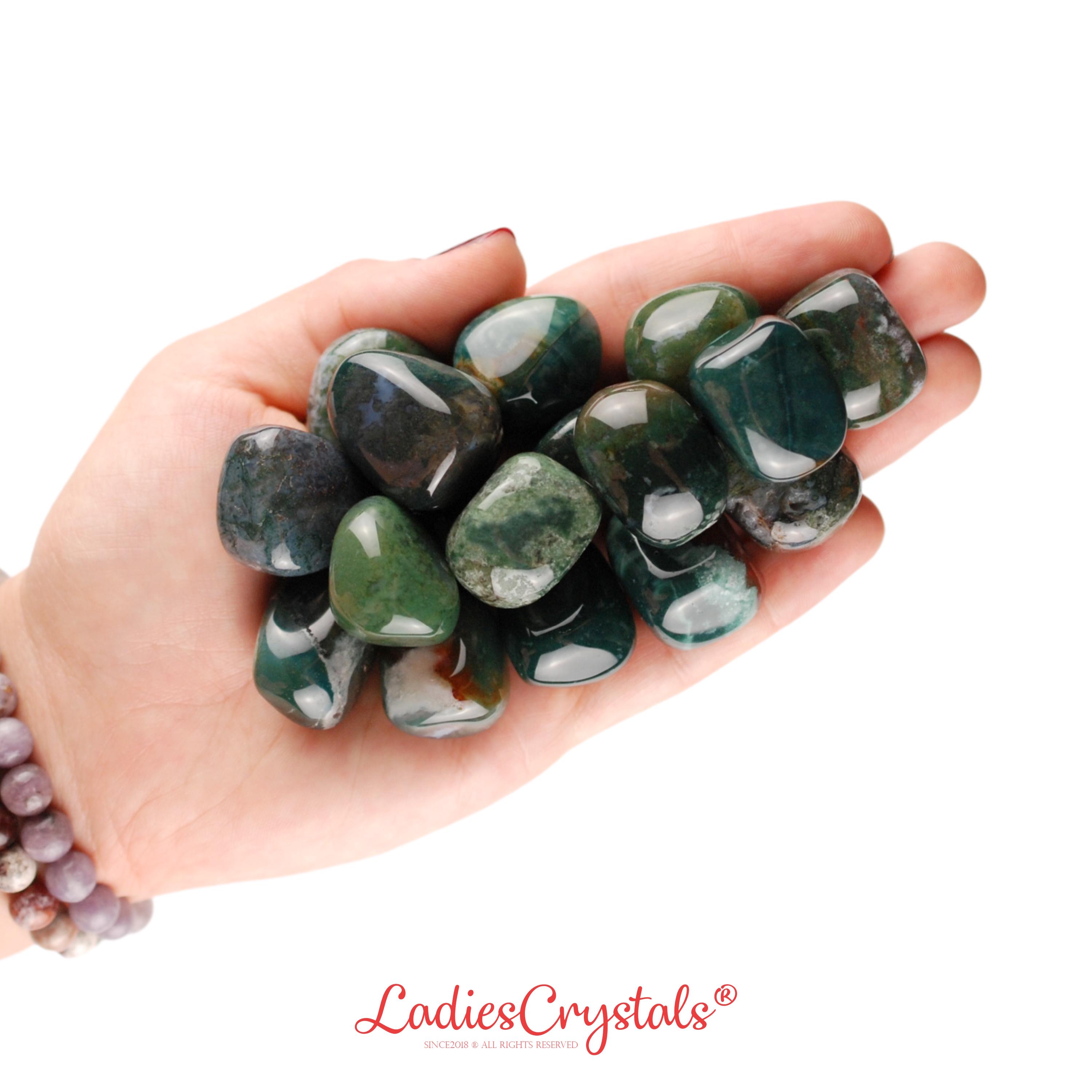 Moss Agate Tumbled Stone, Forest Garden Crystal, Abundance And Altar Ritual Healing Gem Moss Agate Tumbled Stone, Forest Garden Crystal, Abundance And Altar Ritual Healing Gem