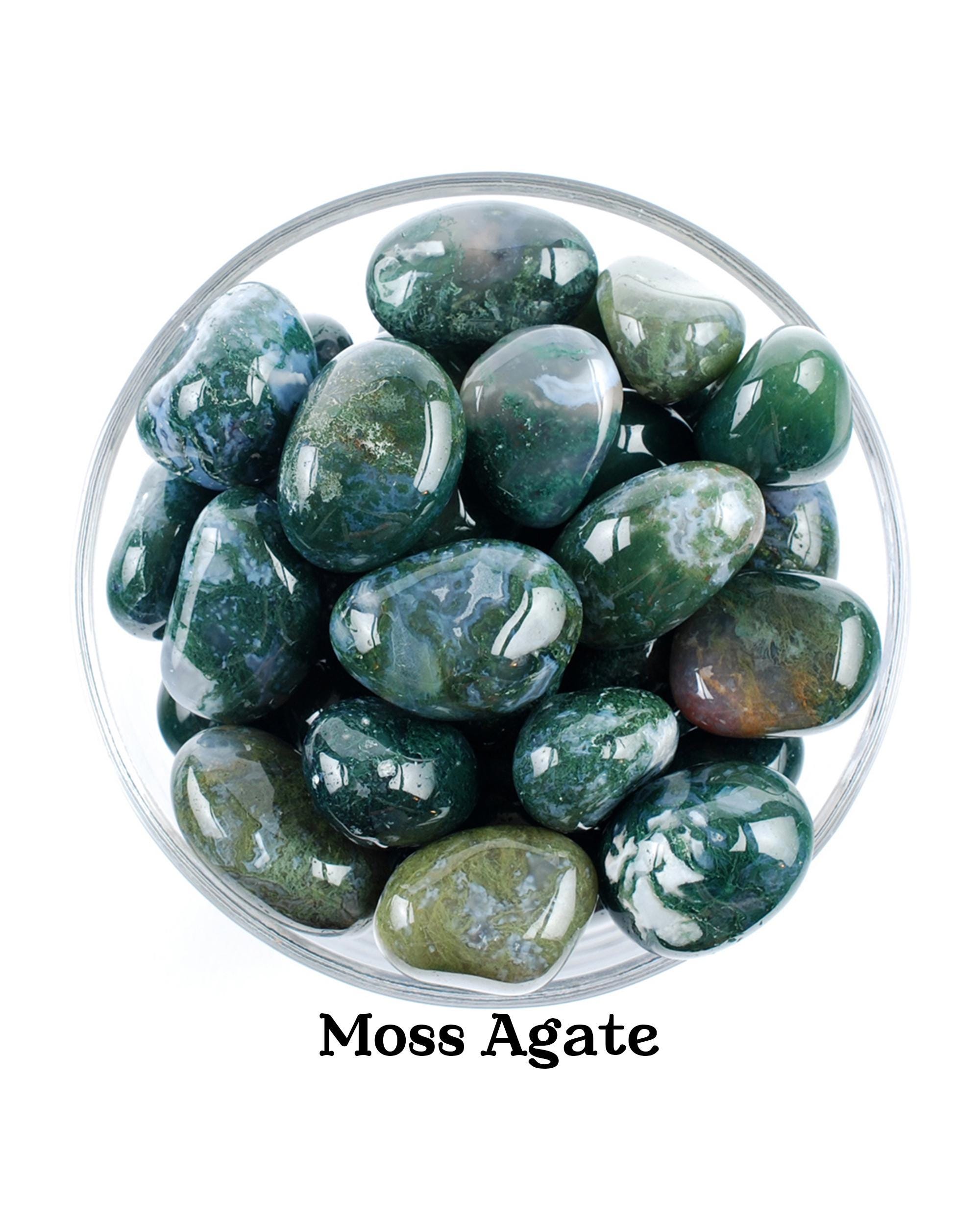 Moss Agate Tumbled Stone, Abundance And Growth, Heart Chakra Ritual Gem