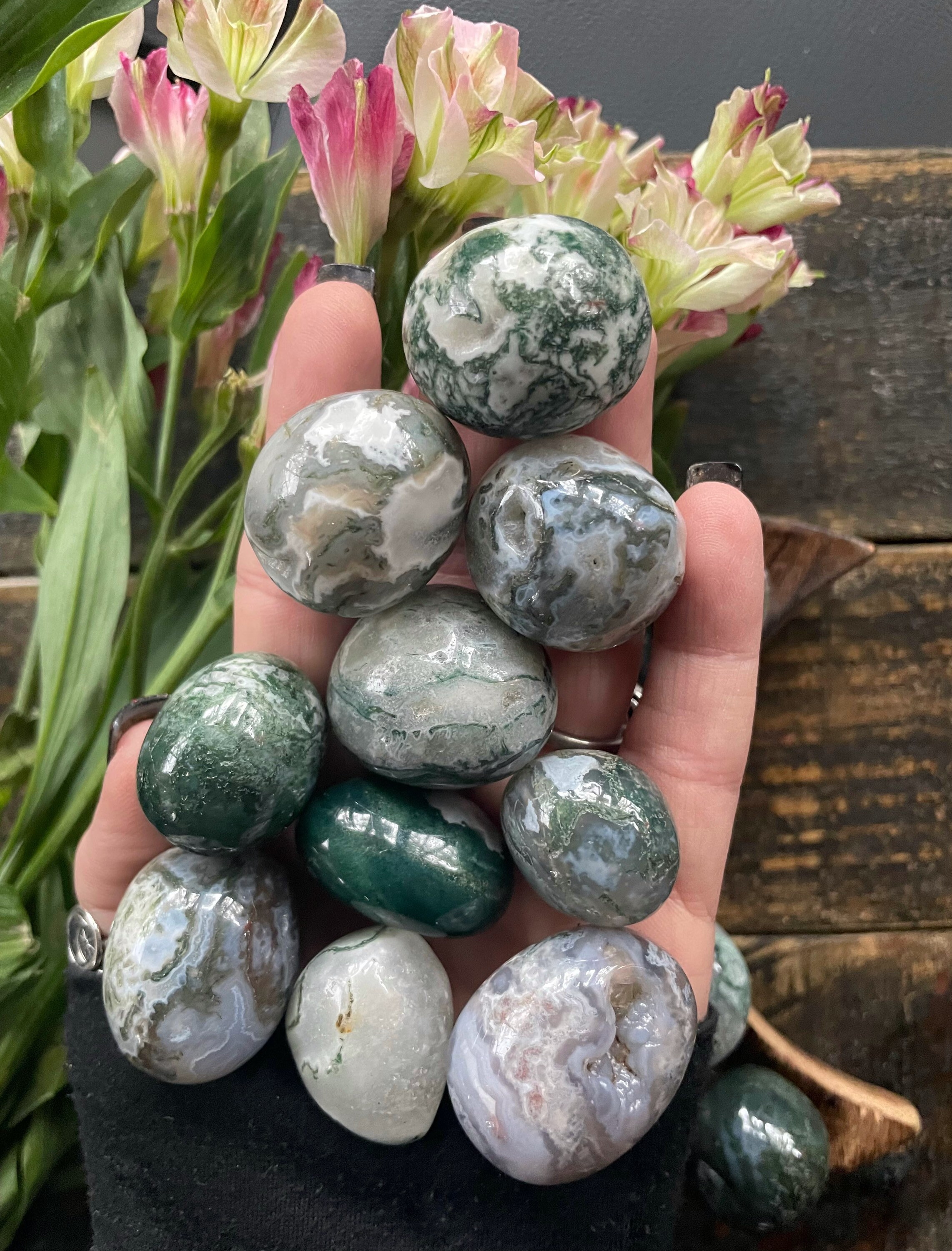 Moss Agate, Moss Agate Tumble, Qty. 1