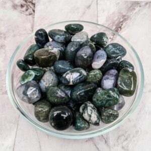 Moss Agate Tumble Stone (1.1") #lv2294