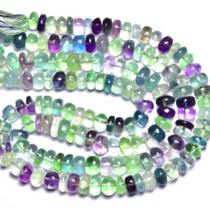 Most Beautiful Fluorite Rondelle Beads - 8 inches, Natural Multi Color fluorite Smooth  Rondelle - Beads Size is 7 - 7.5mm #274