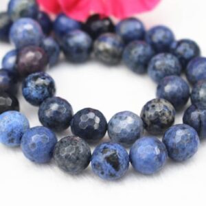 Natural 128 Faceted Dumortierite Smooth Round Beads,blue Dumortierite Beads wholesale supply.15" strand,6mm 8mm 10mm 12mm