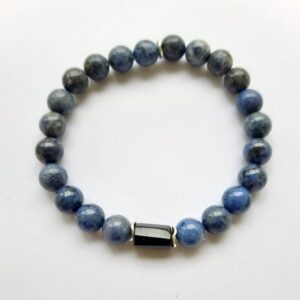Natural blue Dumortierite bead bracelet for men /Black Tourmaline bracelet/Stretch bracelet/Gemstone Beaded Bracelet/ Natural blue Dumortierite bead bracelet for men /Black Tourmaline bracelet/Stretch bracelet/Gemstone Beaded Bracelet/
