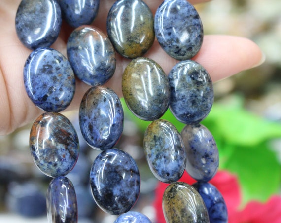 Natural Dumortierite Oval Beads,blue Dumortierite Beads Wholesale.15" Strand 10x14mm 13x18mm