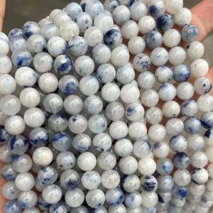 Natural Dumortierite Smooth Round Beads,6mm 8mm 10mm Dumortierite  Beads supply 15" strand DIY Handmade necklace, earring accessories