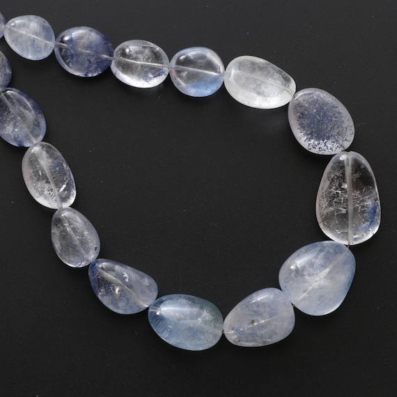 Natural Dumortierite Smooth Tumble Beads | Dumortierite Beads | 5.5x8.5 Mm To 15x22 Mm | 18 Inch | Price Per Strand