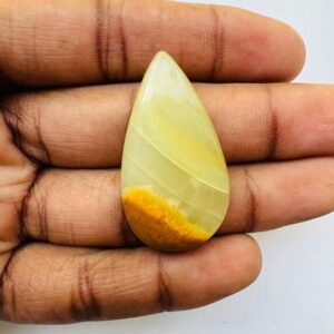 Natural Green Calcite Pear Shape Cabochon, Green Calcite Cabochon For jewelry Making,, 36X20X7 MM