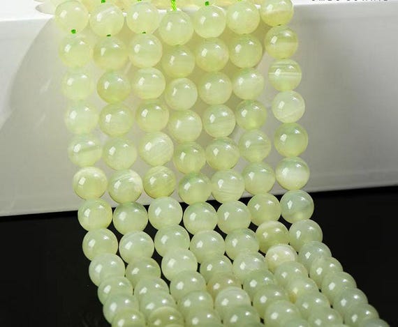 Natural Green Calcite Smooth Round Beads Supply 15" Strand Diy Handmade Necklace, Earring Accessories 8mm 10mm