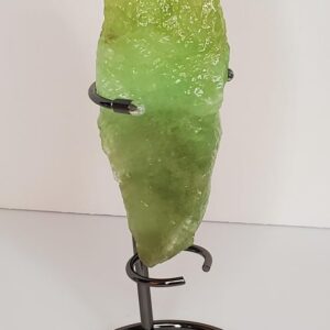 Natural Green Calcite Wand Display Specimen • 239g 6x2inches. Raw Apple-Green Crystal Tower on Stand • Heart Energy Stone for Renewal & Calm
