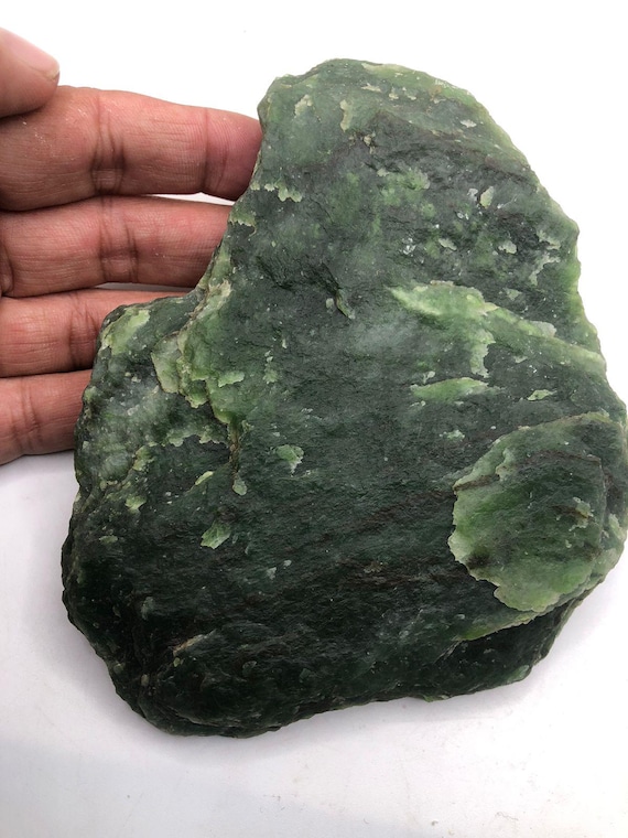 Natural Green Nephrite Jade Raw Stone 595g | Healing Crystal Specimen