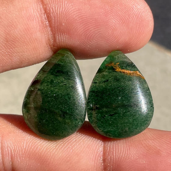 Natural Jade Cabochon | Polished Green Jade Gem For Handmade Jewelry