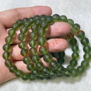 Natural Moldavite Bracelet: Czech Tektite Crystal Healing