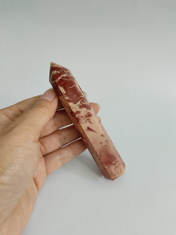 Natural Red Jade Wand, Energy Stone Obelisk Tower, Crystal Healing, Feng Shui Statue Natural Red Jade Wand, Energy Stone Obelisk Tower, Crystal Healing, Feng Shui Statue